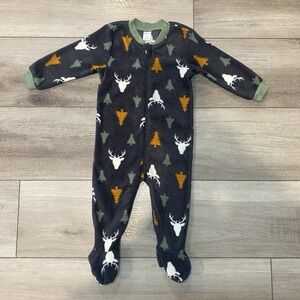 PL Baby Infant Boys Fleece Sleeper 9 Months Dark Gray Bucks Outdoor